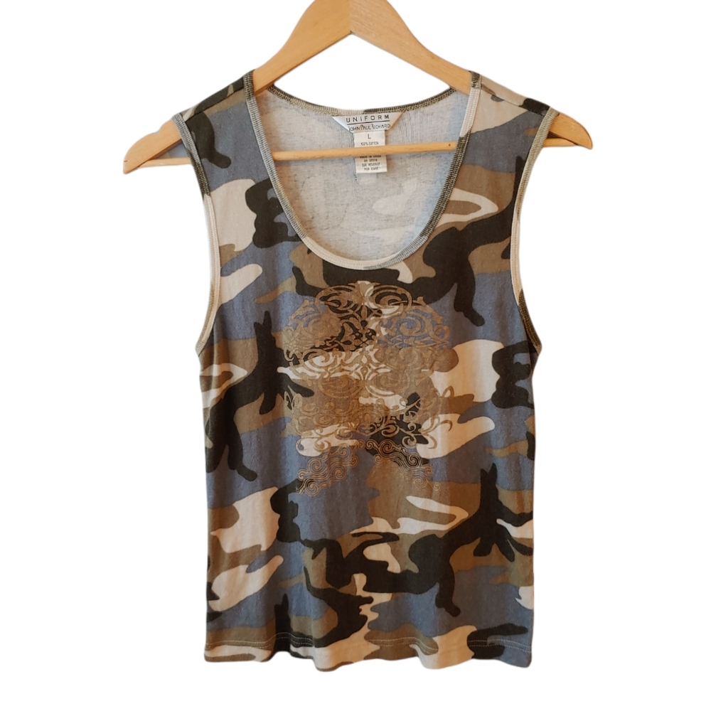 John Paul Richard Uniform Camo Tank Top Size Large